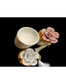 Bomboniera porta candela profumata grande con fiore rosa harmony in offerta